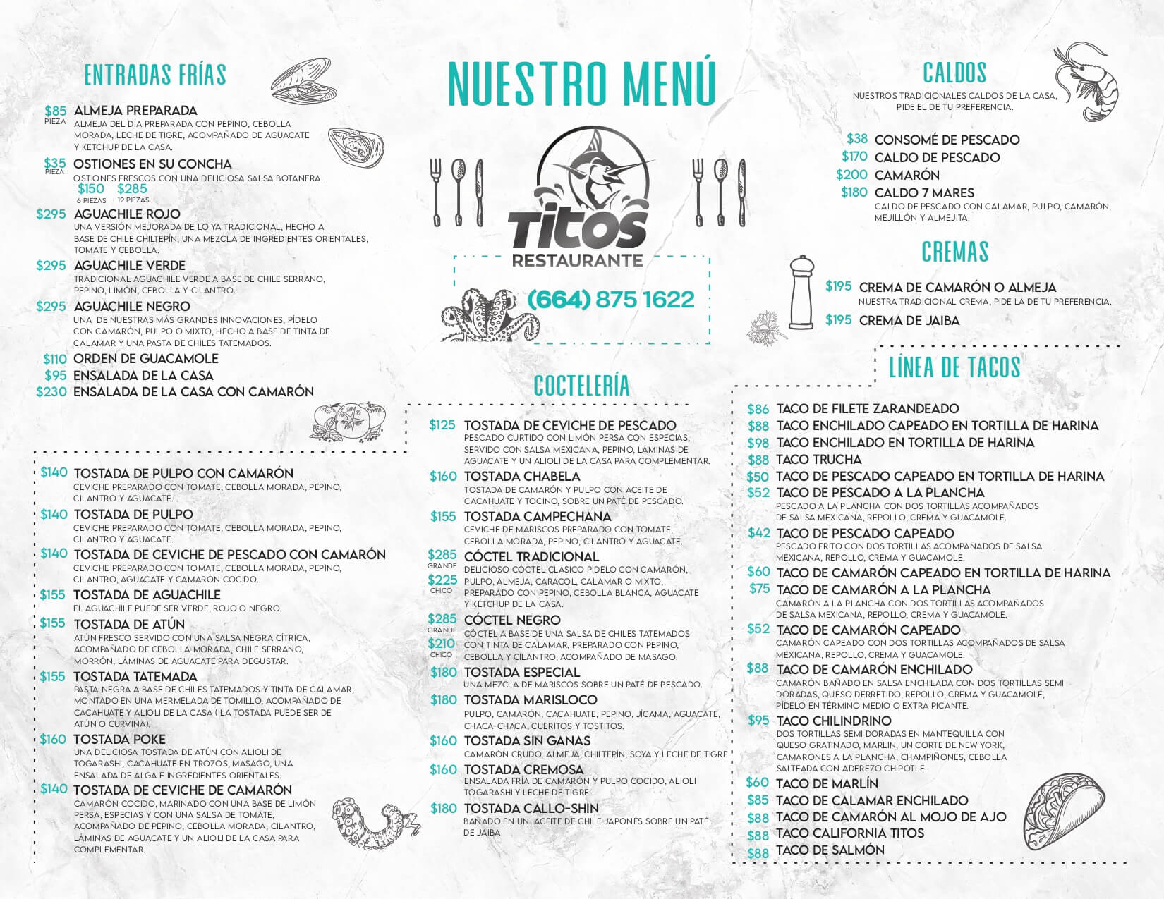 Menu Restaurante Titos